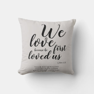 Wedding Gift 4 Parents Bride Groom Catholic Verse Throw Pillow