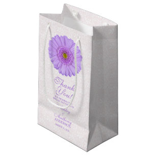Wedding Gift Bag Purple Gerber Daisy Lace
