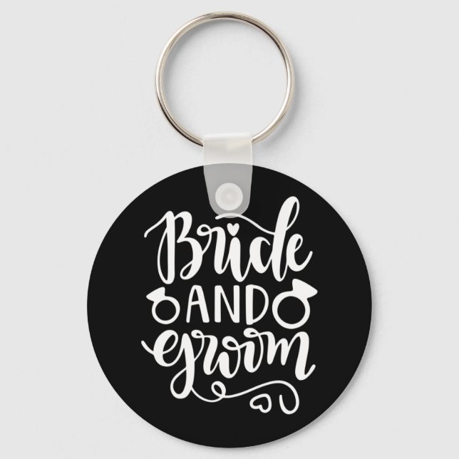 Wedding Gift Bride And Groom Keychain (Front)