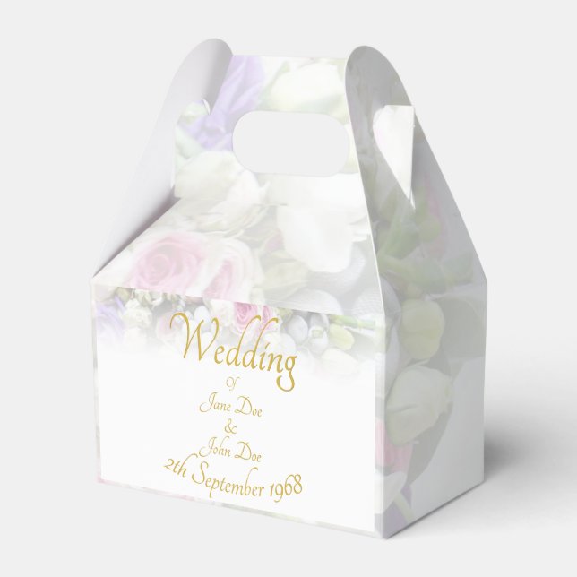 Wedding Gift - Bride with colourful wedding bouque Favor Box (Front Side)