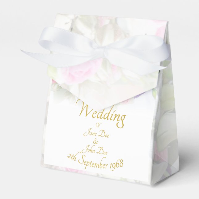 Wedding Gift - Bride with colourful wedding bouque Favor Box (Front Side)