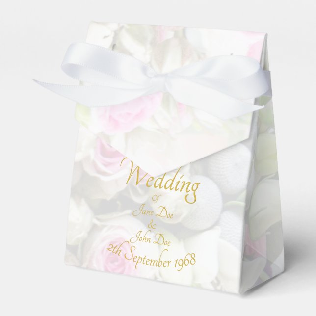 Wedding Gift - Bride with colourful wedding bouque Favor Box (Front Side)