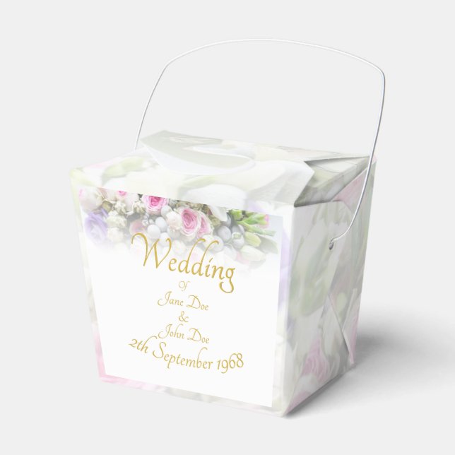Wedding Gift - Bride with colourful wedding bouque Favor Box (Front Side)