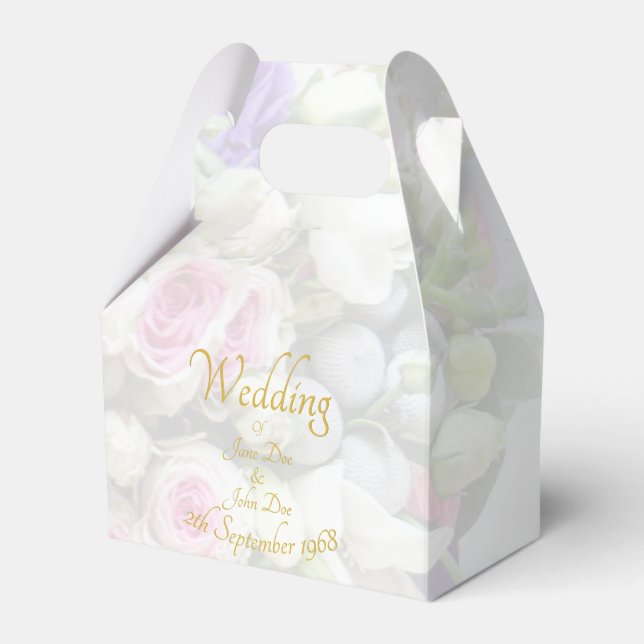Wedding Gift - Bride with colourful wedding bouque Favor Box (Front Side)