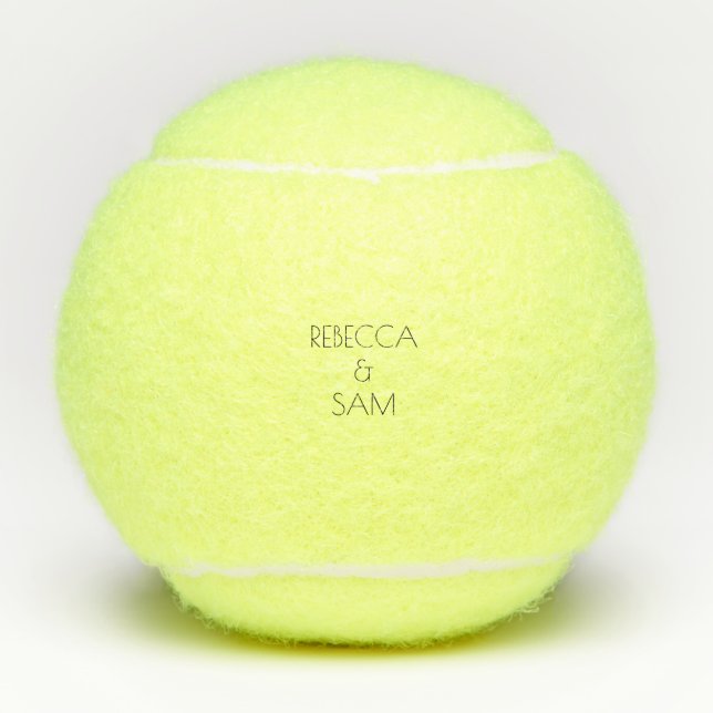 Wedding Gift Couple Names Tennis Balls (Front)