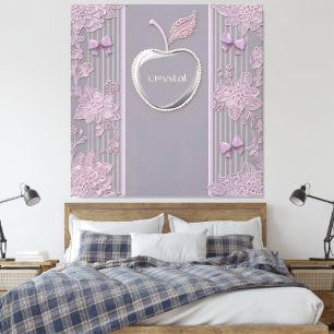 Wedding gift Crystal On Purple Lace AI art  Canvas Print
