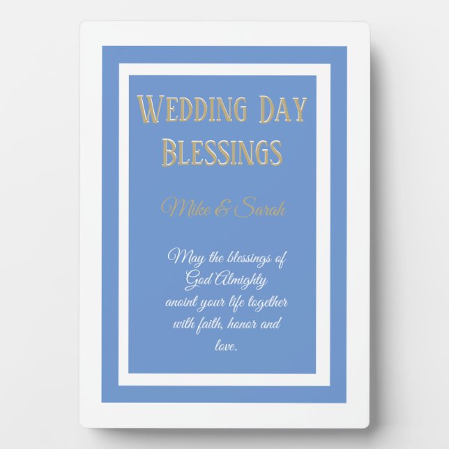 Wedding gift! Custom blessing for couple Plaque (Front)