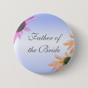 wedding gift, daisy flowers 2 inch round button
