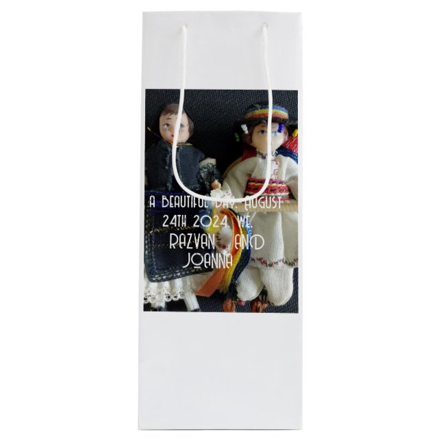 Wedding Gift Favour Bag Romanian National Costume (Front)