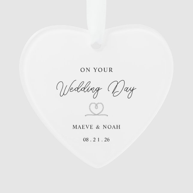 Wedding Gift Just Married Keepsake Ornament (Front)