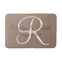 Wedding gift monogrammed bath mat