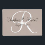 Wedding gift monogrammed placemats  laminated place mat<br><div class="desc">A wonderful personalized wedding gift,  monogrammed with the couples names and date.  Also a nice anniversary gift.</div>