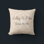Wedding gift pillow monogrammed<br><div class="desc">A wonderful personalized wedding gift,  monogrammed with the couples names and date.  Also a nice anniversary gift.</div>