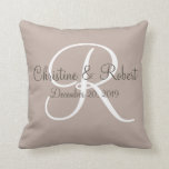 Wedding gift pillow monogrammed<br><div class="desc">A wonderful personalized wedding gift,  monogrammed with the couples names and date.  Also a nice anniversary gift.</div>