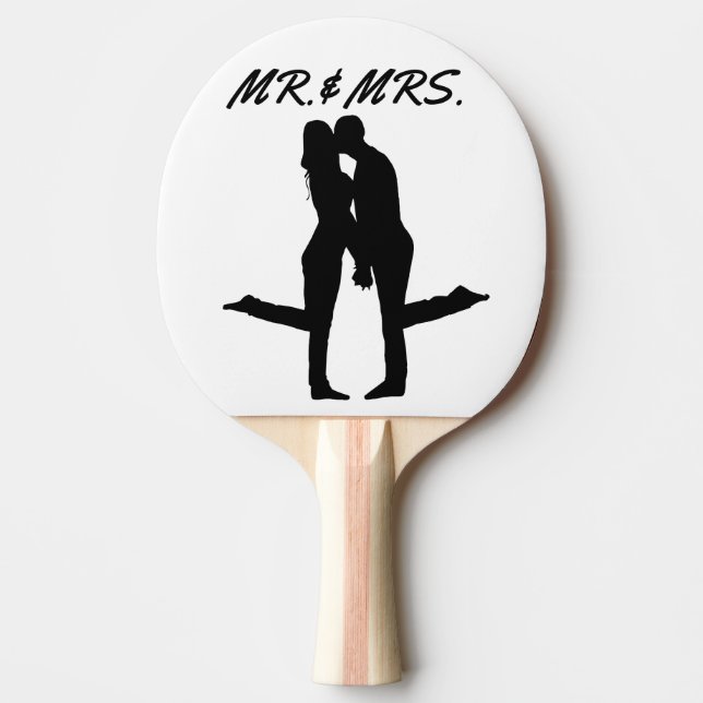 WEDDING GIFT PING PONG PADDLE, MR.& MRS. PING PONG PADDLE (Front)