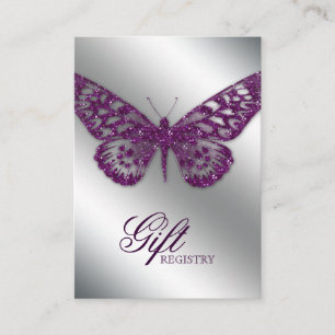Wedding Gift Registration Card purple butterfly