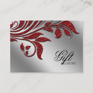 Wedding Gift Registration Card red sparkle xmas