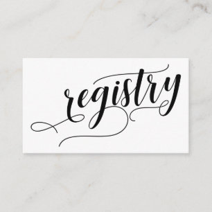 Wedding Gift Registry, Elegant Script Typography Enclosure Card