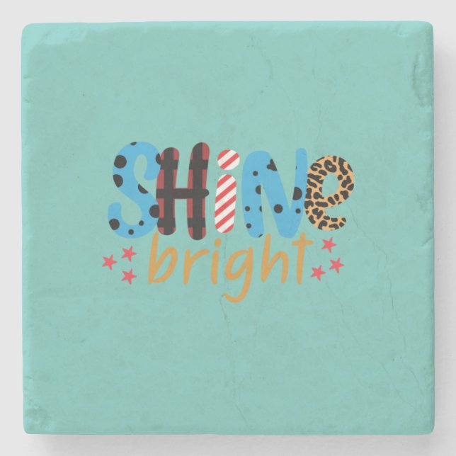 Wedding Gift Shine Bright Stone Coaster (Front)