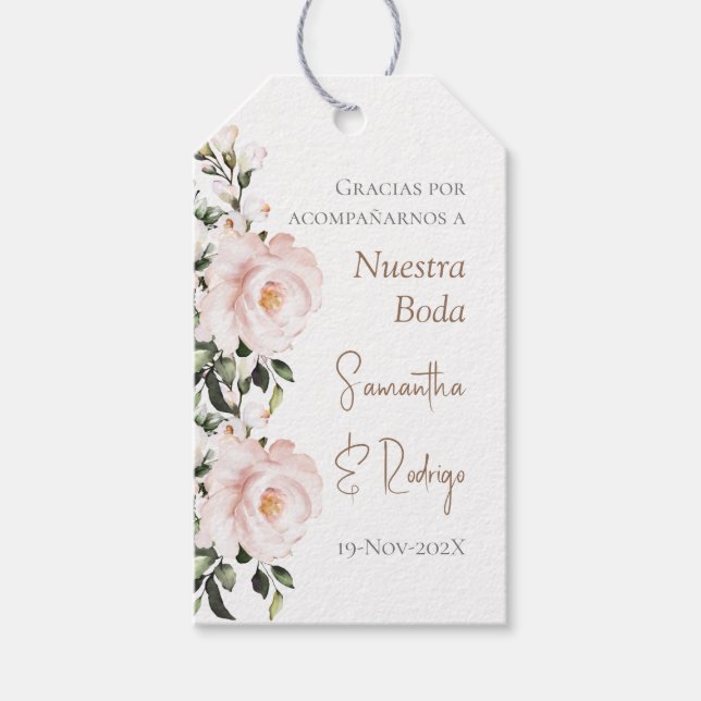 Wedding gift tag in Spanish (Front)