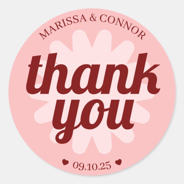 Wedding Gift Thank You Card Sticker (Front)