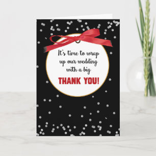 Wedding Gift Thank You Presents, Red Ribbon Card