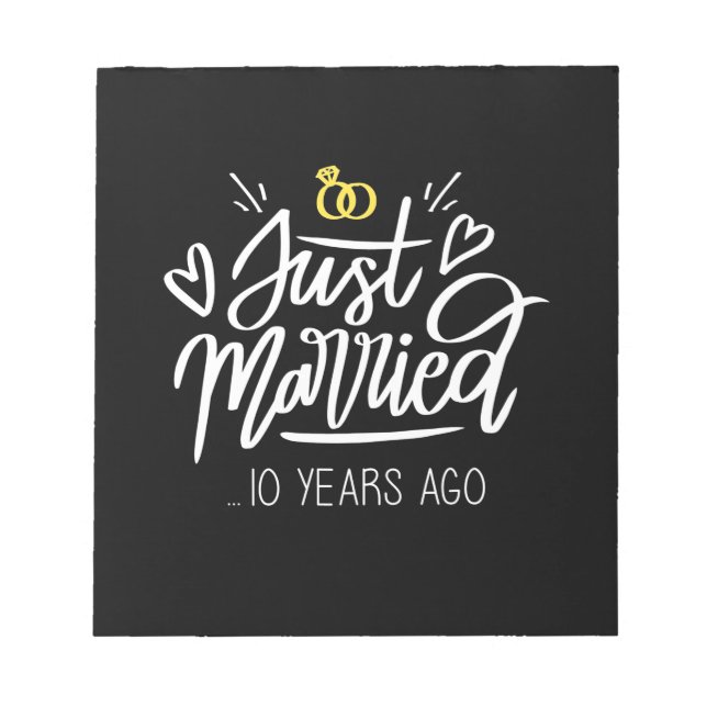 Wedding Gifts | 10th Wedding Anniversary Notepad (Front)