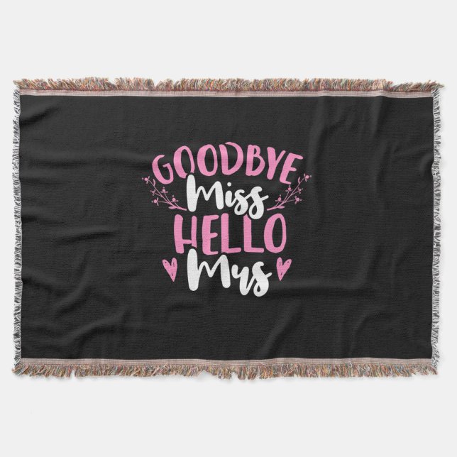 Wedding Gifts | Goodbye Miss Hello Mrs Throw Blanket (Front)