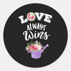 Wedding Gifts Love Always Win Classic Round Sticker