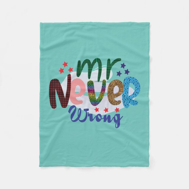 Wedding Gifts | Mr Never Wrong Fleece Blanket (Front)