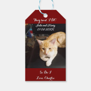 Wedding Ginger Cat Photo Text Customize Gift Tags