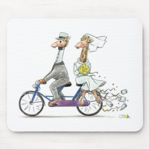 Wedding giraffes mouse pad
