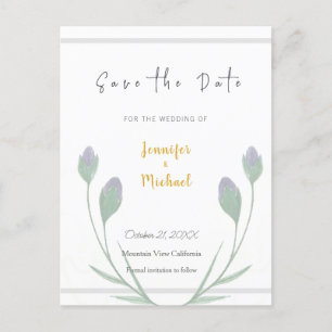 Wedding Gold Colour Calligrapy Script Save the Dat Postcard