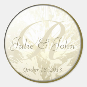 Wedding Gold Flowers Monogram - Sticker 8