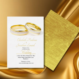 Wedding Gold Foil Elegant Rings Simple