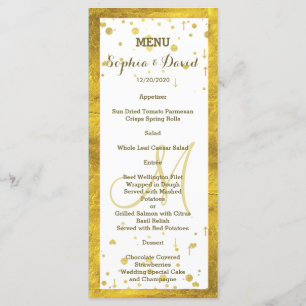 Wedding Gold Foil Frame Confetti Custom Menu