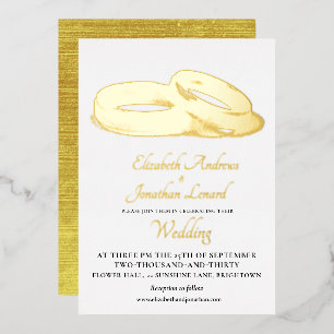 Wedding Gold Foil Simple Elegant Rings