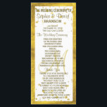 Wedding Gold Frame Confetti Custom Program<br><div class="desc">Luxury and romantic design featuring gold foil frame,  golden confetti,  hearts and arrows on white background. Use Customize it tool to add your monogram,  names,  wedding colours and info on the back. For matching accessories see my Gold Confetti,  Hearts,  Arrows and Black?white Leather Wedding Collection.</div>