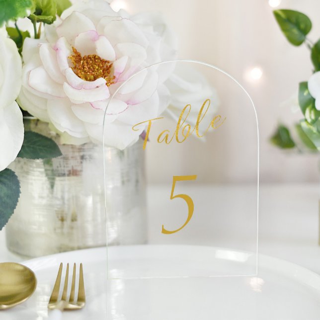Wedding gold glitter elegant acrylic table number  (Creator Uploaded)