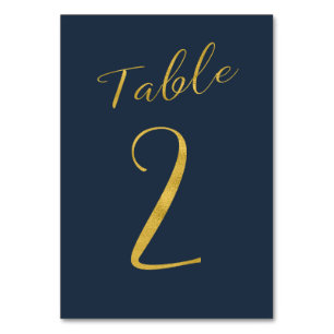 Wedding gold glitter navy elegant table number