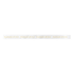 Wedding Gold Handmade with love Gift Favor Name Satin Ribbon