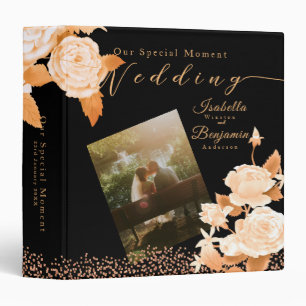 Wedding Gold Rose Black Photo Album Binder