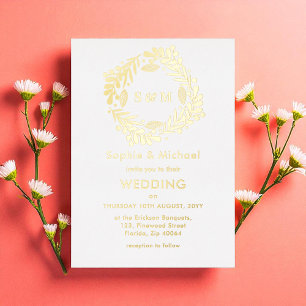 Wedding Gold Yellow Floral Wreath