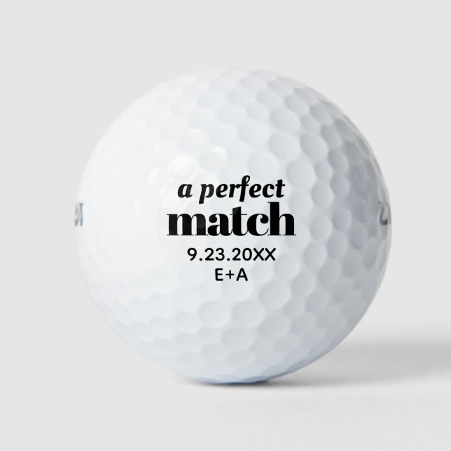 Wedding Golf Balls Perfect Match Personalized (Front)