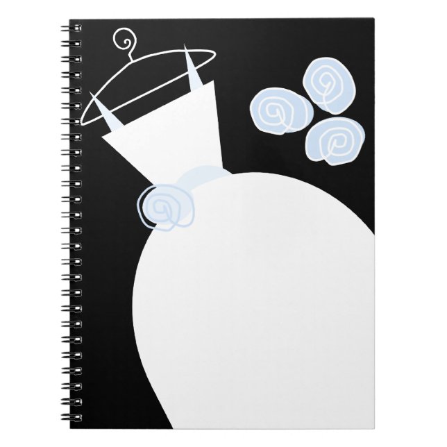 Wedding Gown Blue black notebook (Front)