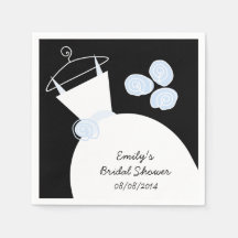 Wedding Gown Blue bridal shower 'Text' black