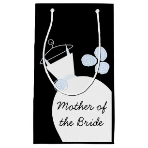 Wedding Gown Blue Mother of the Bride black Small Gift Bag
