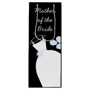 Wedding Gown Blue Mother of the Bride black wine Gift Bag