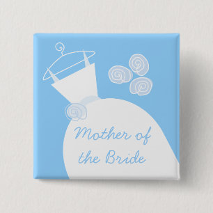 Wedding Gown Blue Mother of the Bride square 2 Inch Square Button