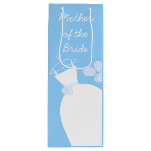 Wedding Gown Blue Mother of the Bride wine Gift Bag